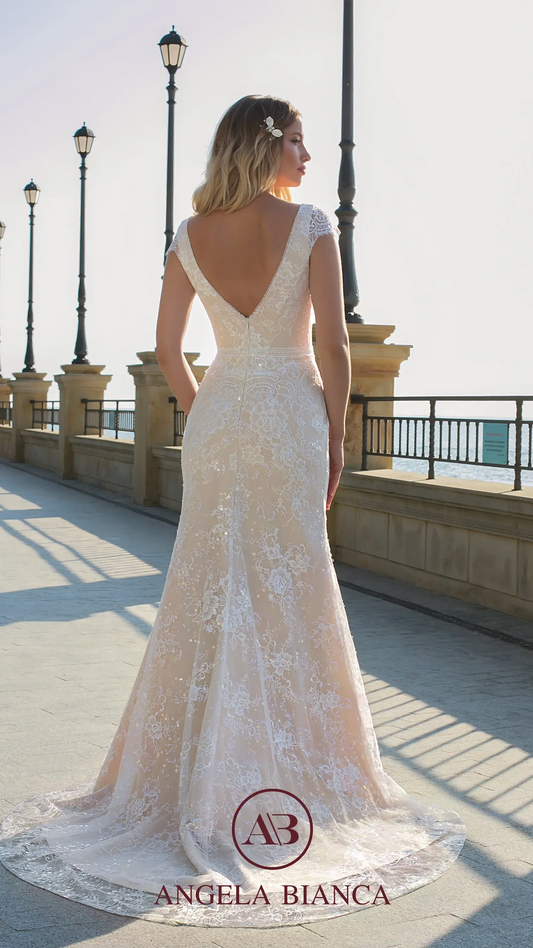 Angela Bianca 1019 V-Back Wedding Dress Canberra, Wagga, Riverina 2