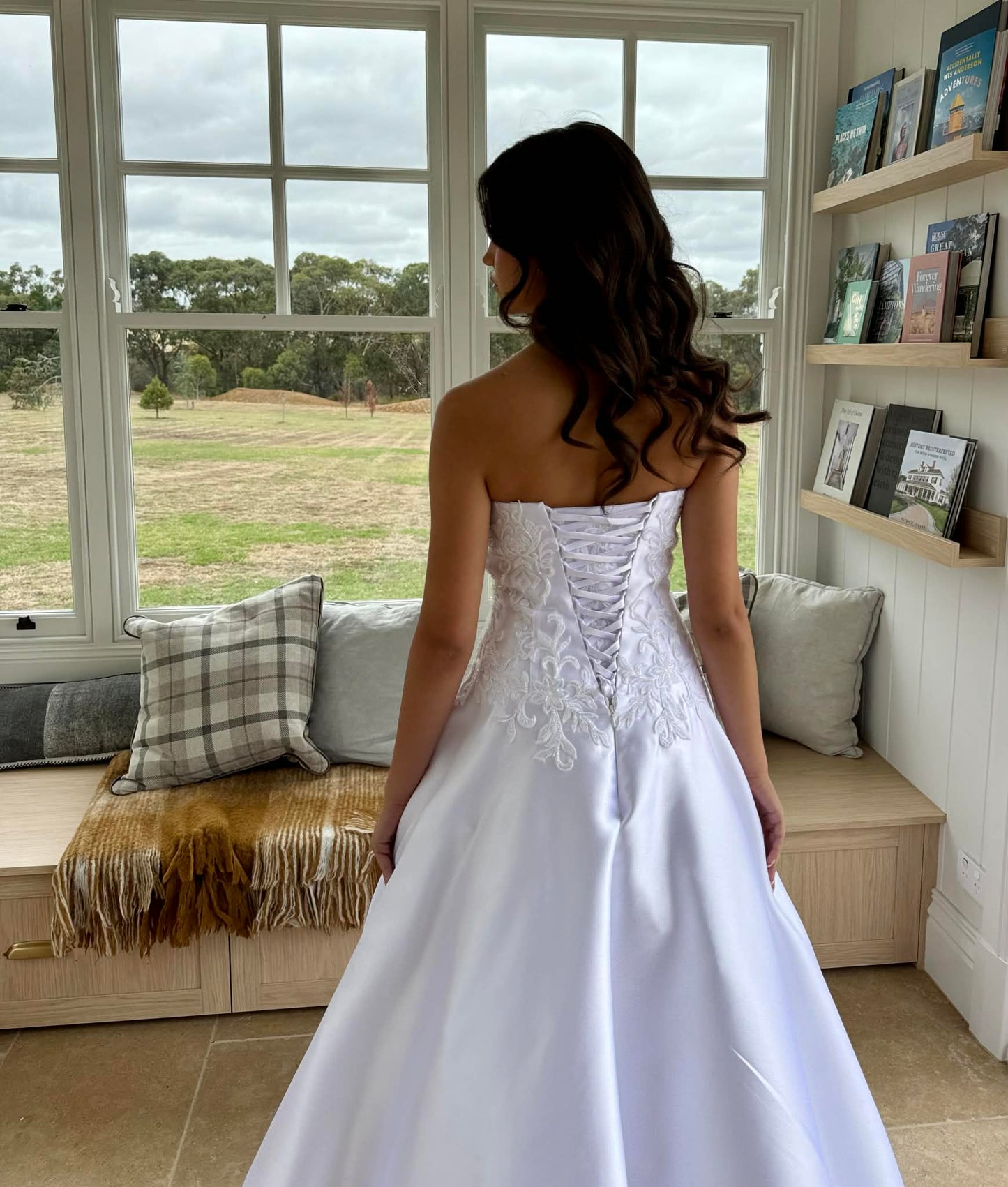 Tahiti Lace and Satin Strapless Debutante Dress