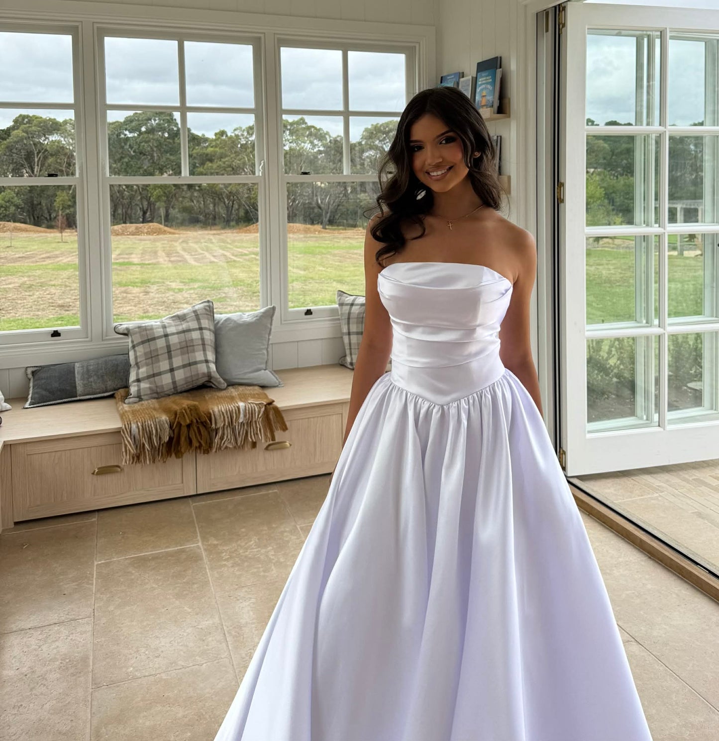 Utopia Satin Strapless Debutante Dress