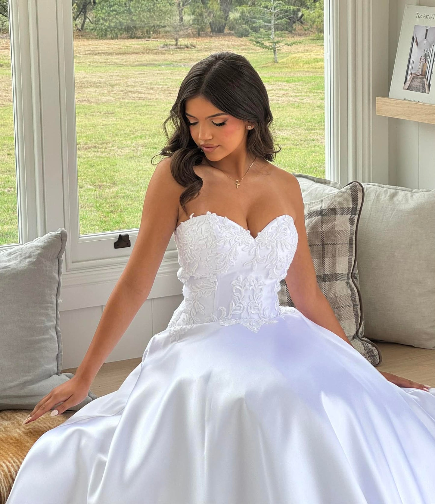 Tahiti Lace and Satin Strapless Debutante Dress