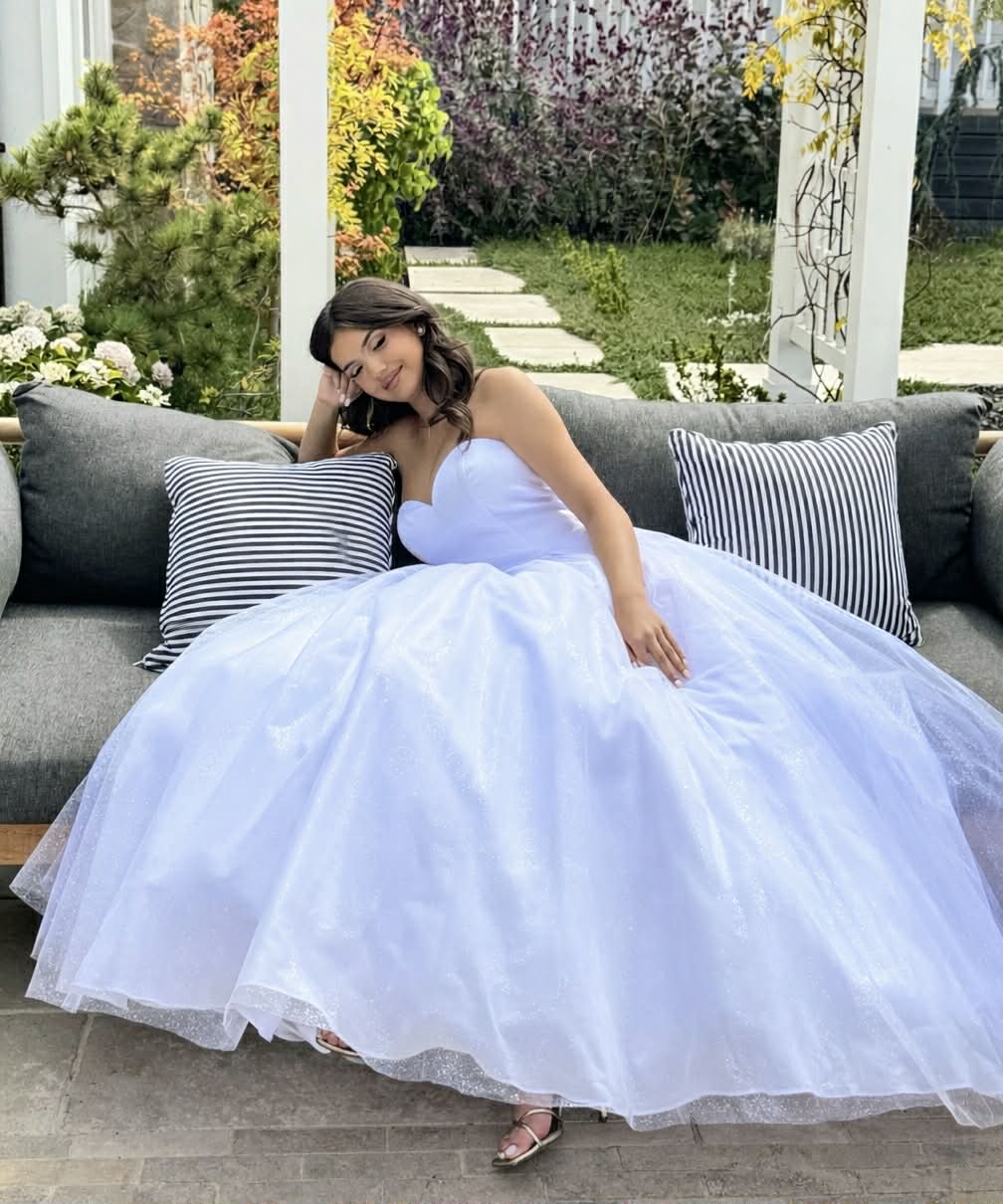 Daisy Sweetheart Tulle Puff Sleeve Debutante Dress