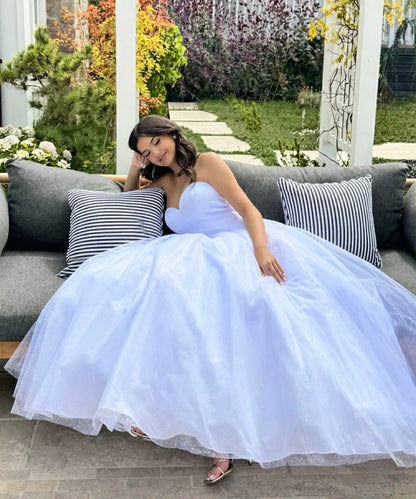 Daisy Sweetheart Tulle Puff Sleeve Debutante Dress