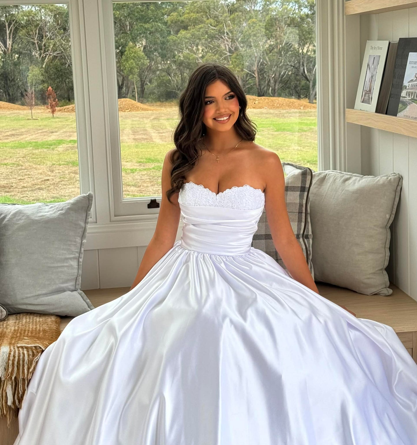 Wallis Debutante Dress with Ruched Bodice and Bead Detail