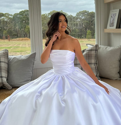 Utopia Satin Strapless Debutante Dress