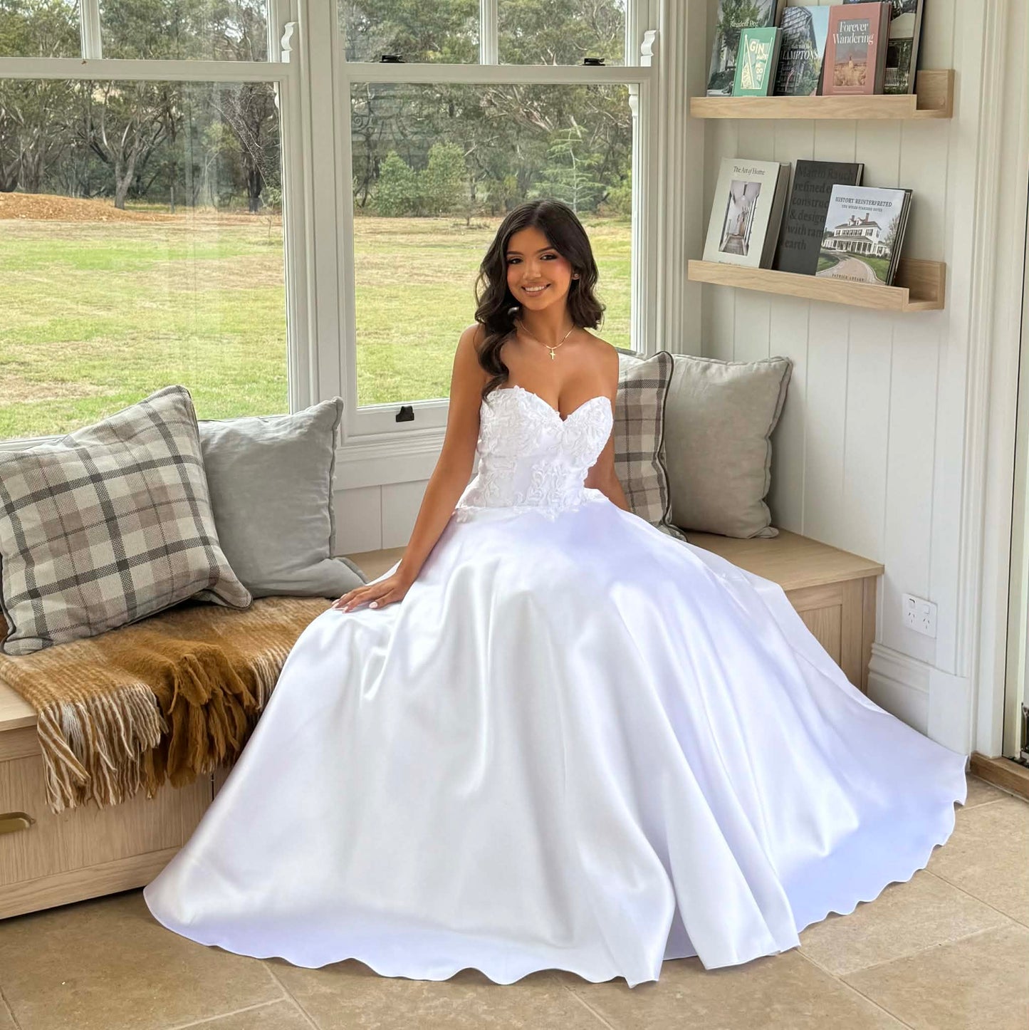 Tahiti Lace and Satin Strapless Debutante Dress