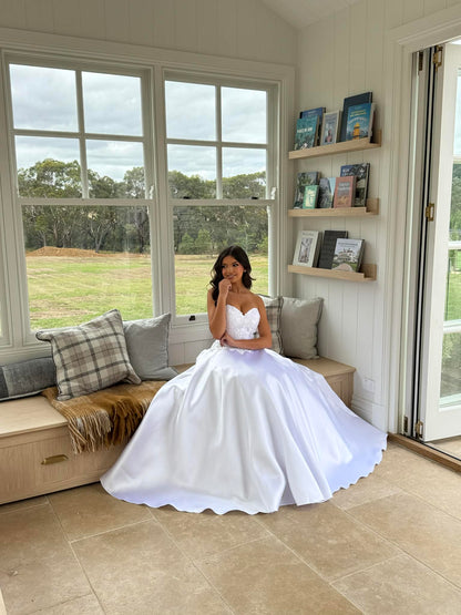 Tahiti Lace and Satin Strapless Debutante Dress