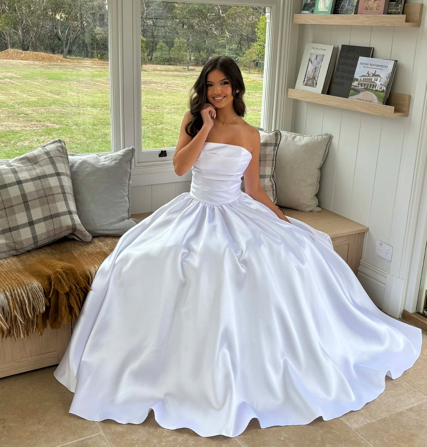 Utopia Satin Strapless Debutante Dress