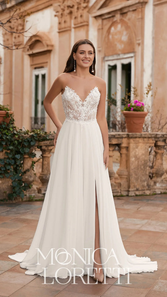 Monica Loretti 8319 Tania Olsen Strapless Split Skirt Wedding Dress & Gown 4