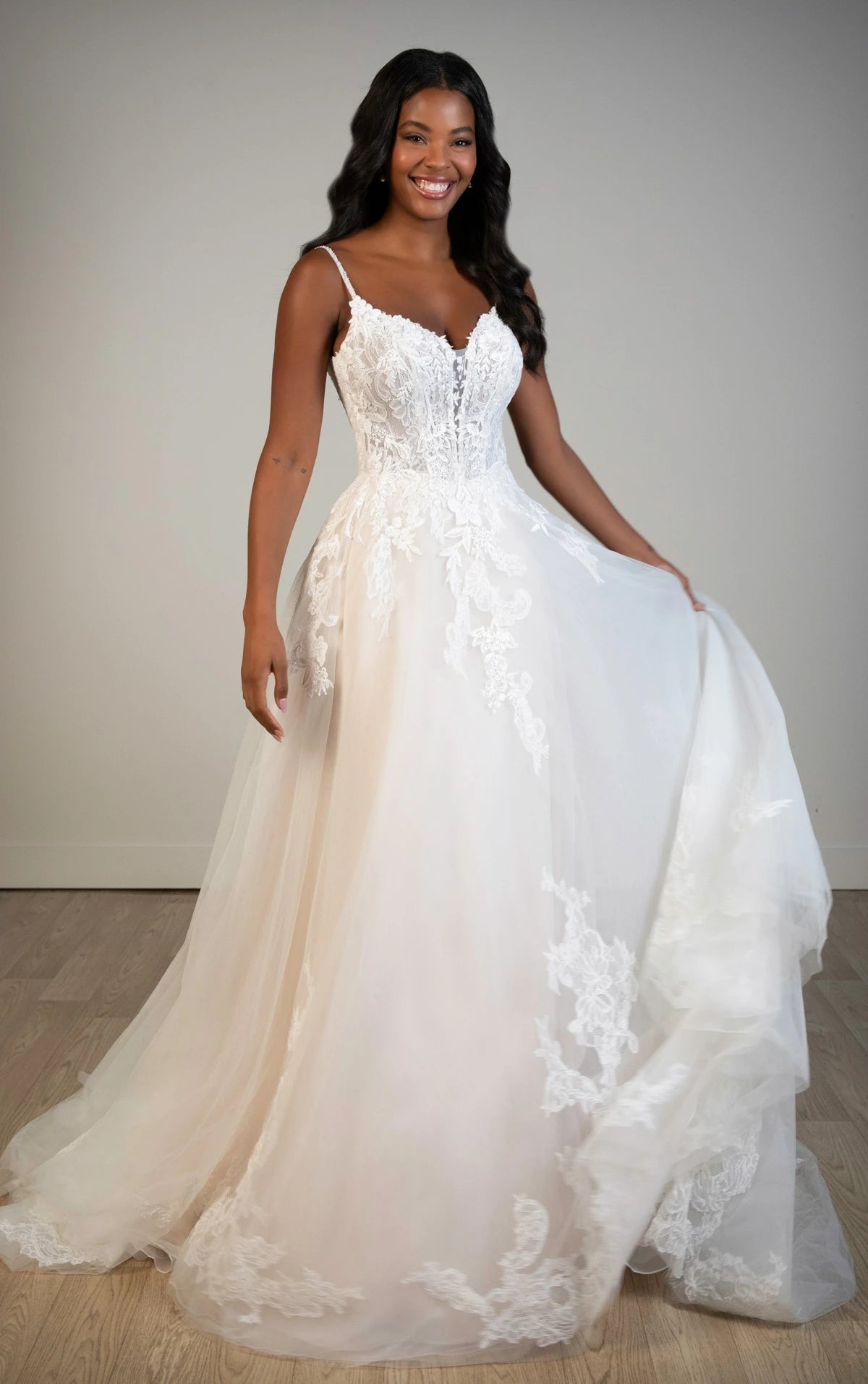 Stella Your Beaded Lace and Tulle A-Line Wedding Gown SY8293